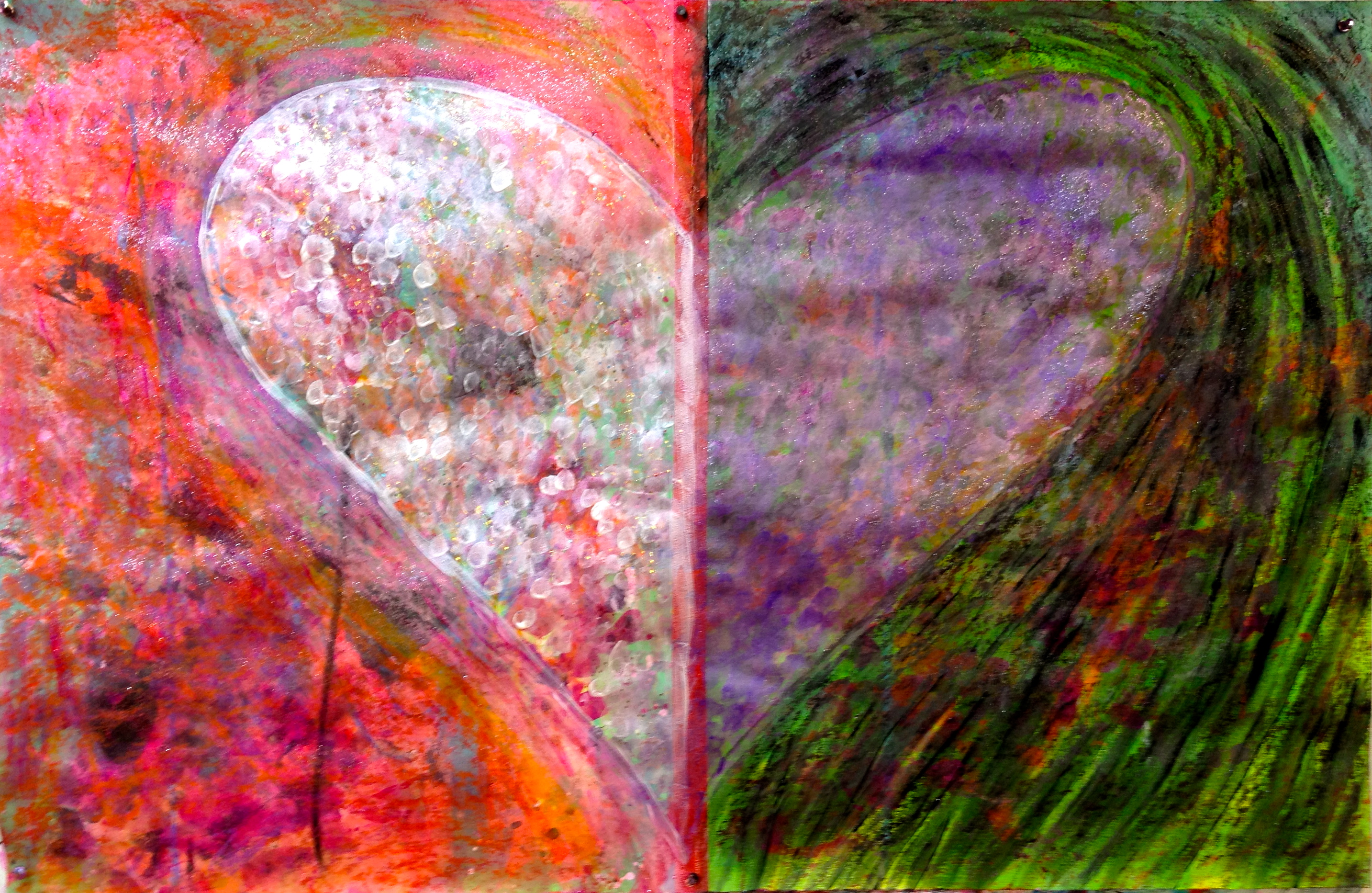 Divided Heart (Pink-Green)